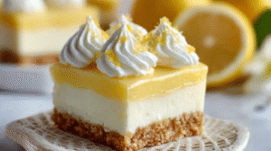 Easy Lemon Lush Dessert Bars with Creamy Layers