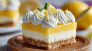 Easy Lemon Lush Dessert Bars with Creamy Layers