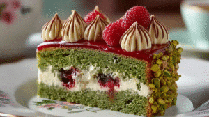 Elegant Pistachio Raspberry Crunch Cheesecake Recipe