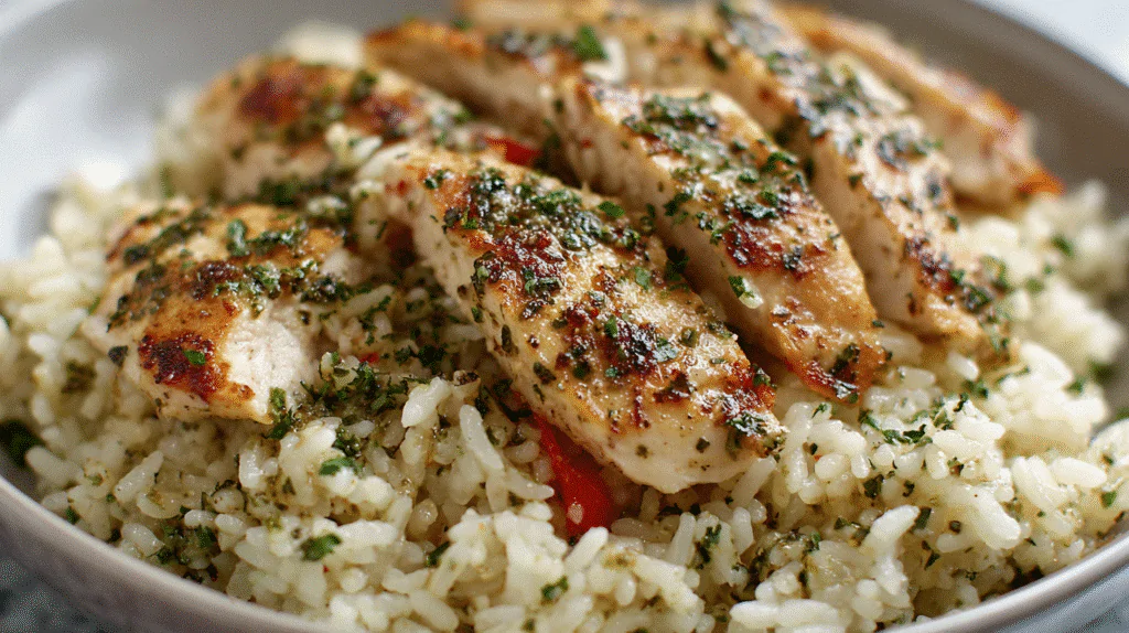 Garlic Parmesan Rice with Chicken Recipe