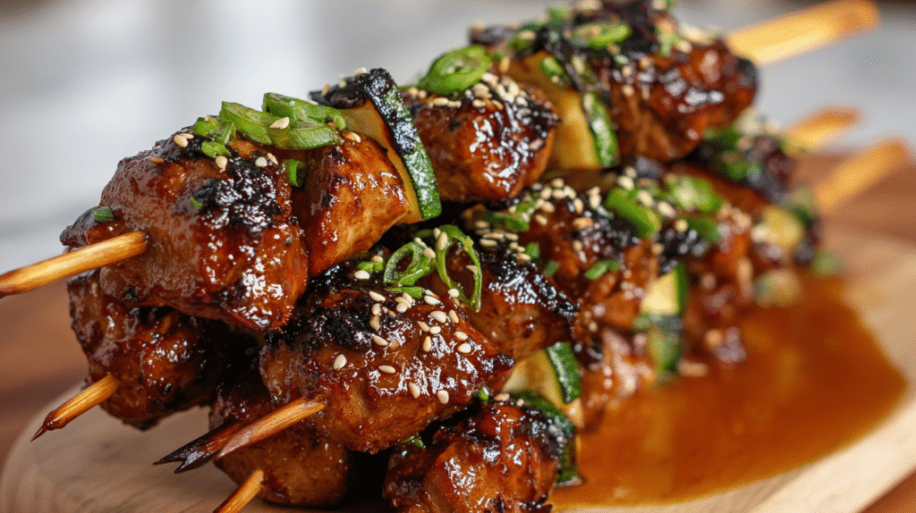 Honey Garlic Asian Chicken Kabobs Recipe