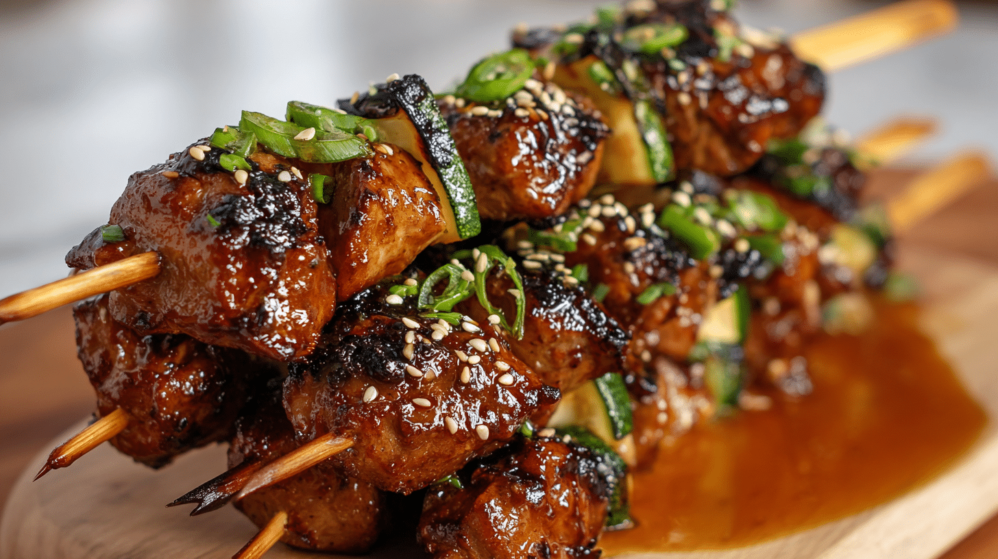 Honey Garlic Asian Chicken Kabobs Recipe