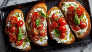 Italian Basil Chicken Cutlets with Tomato and Burrata Topping Recipe