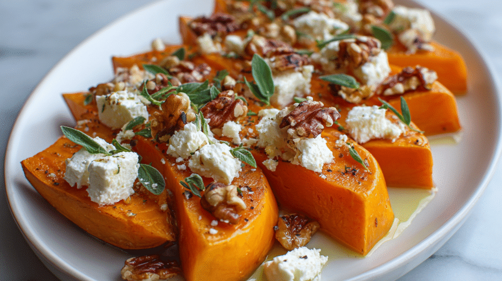 Maple Walnut Goat Cheese Roasted Sweet Potatoes Recipe