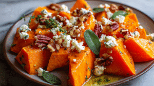 Maple Walnut Goat Cheese Roasted Sweet Potatoes Recipe