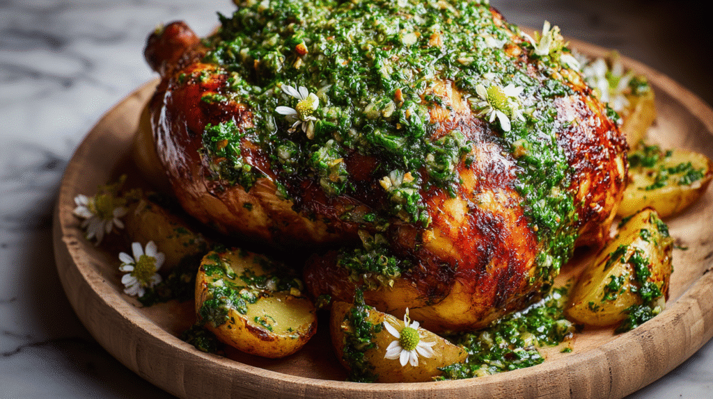 Mouthwatering Red Chimichurri Whole Roasted Chicken Recipe
