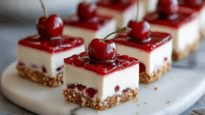 No-Bake Cherry Cheesecake Bars Recipe
