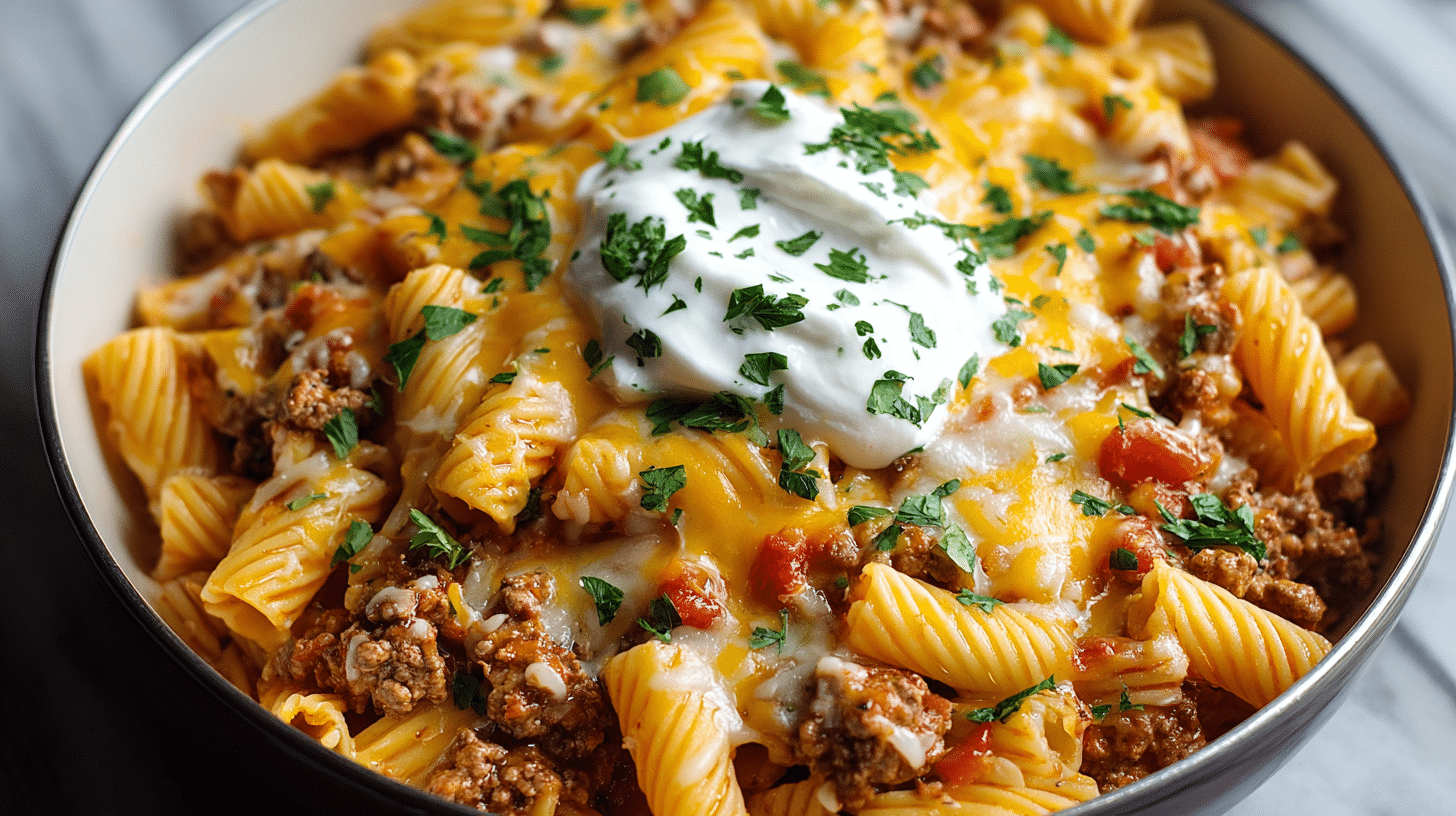 One-Pot Cheesy Taco Pasta Recipe