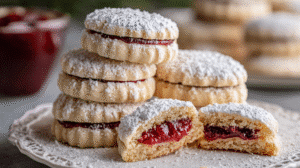 Raspberry-Filled Almond Snow Cookies Recipe