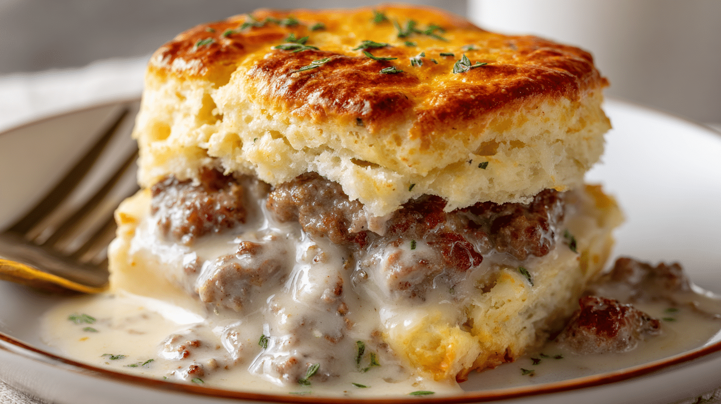 Sausage, Gravy, & Biscuit Pie Recipe