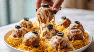 Spooky Spaghetti and Cheese Stuffed Meatballs Recipe