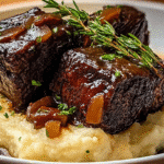 Tender Braised Short Ribs with Garlic Mashed Potatoes