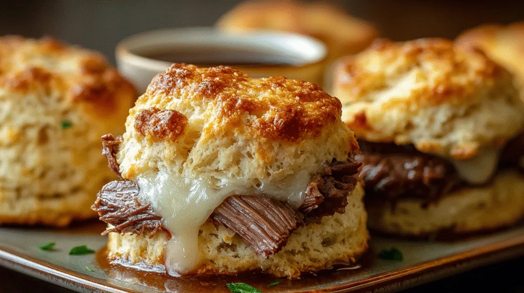 Baked French Dip Biscuits Recipe