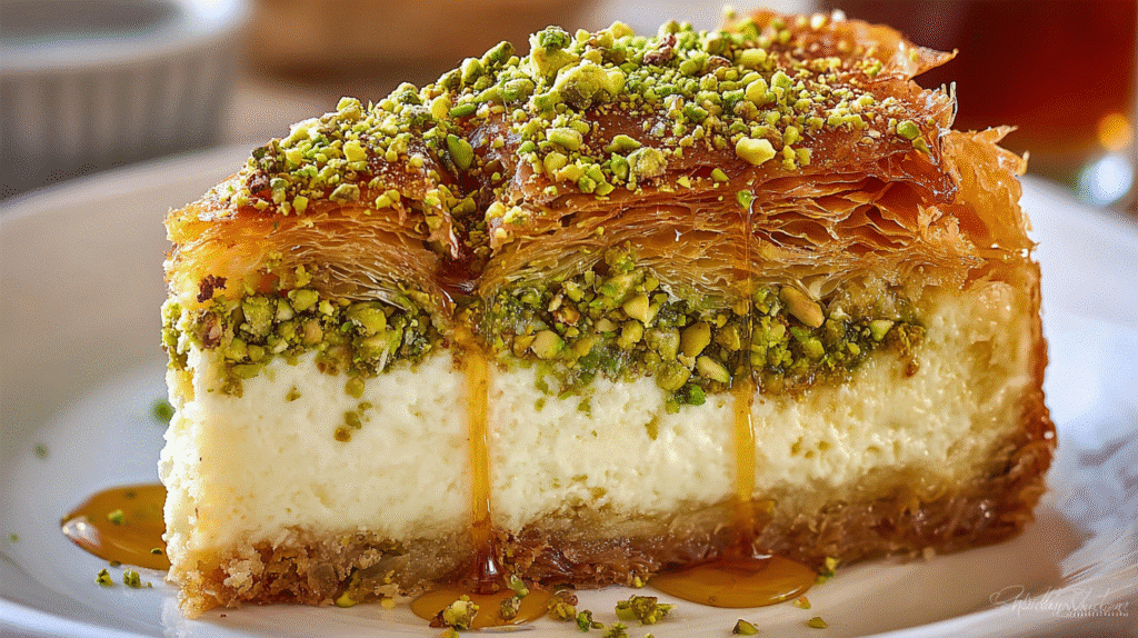 Baklava Pistachio Cheesecake