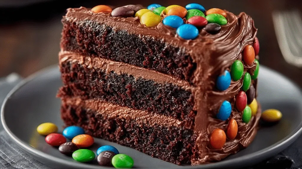 Chocolate M&M Celebration Cake