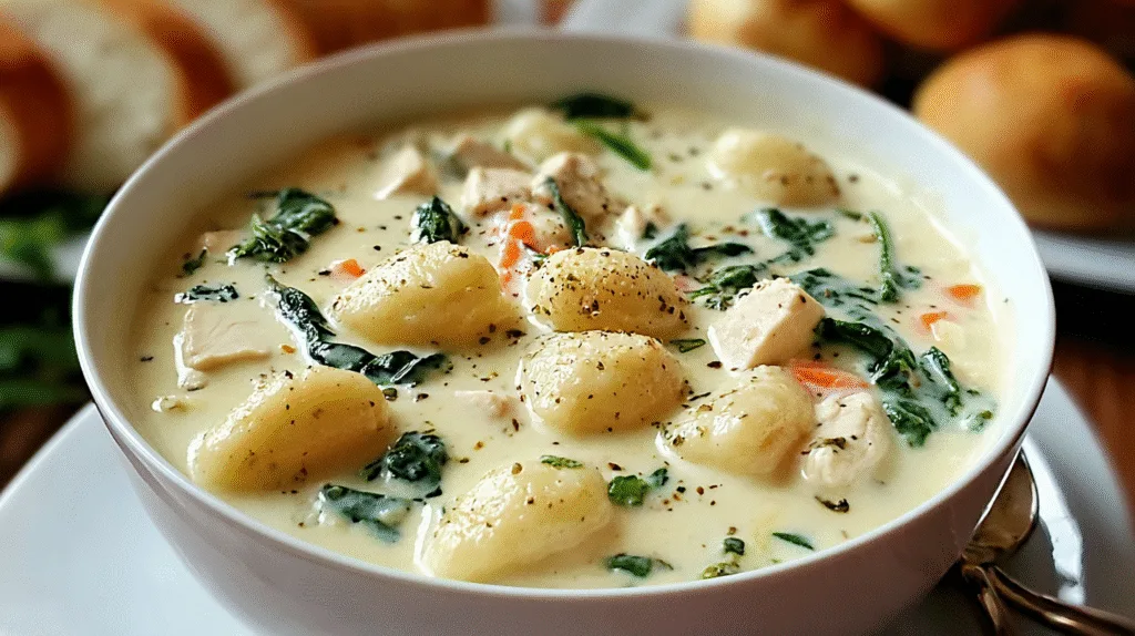 Creamy Olive Garden Chicken Gnocchi Soup