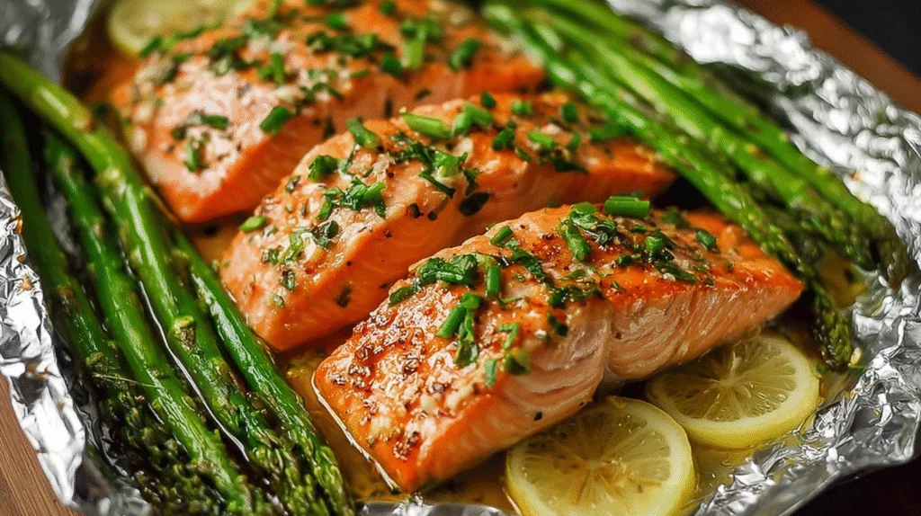 Foil-Pack Baked Salmon with Asparagus