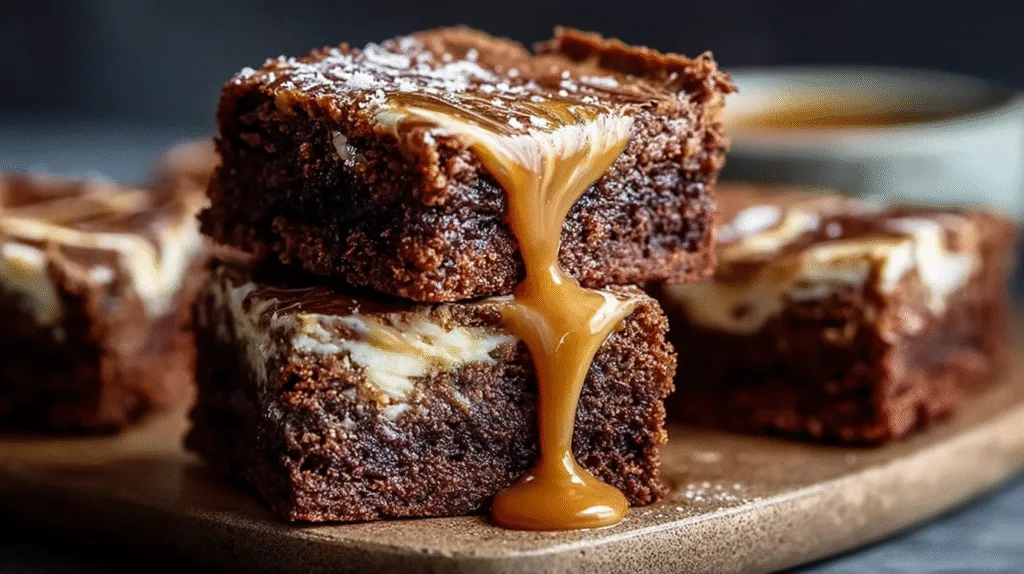 How to Make Decadent Spiced Gingerbread Brownies with Creamy Caramel Swirl