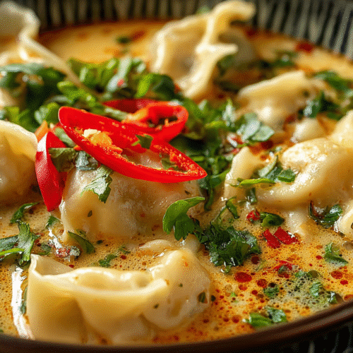 Potsticker Coconut Soup