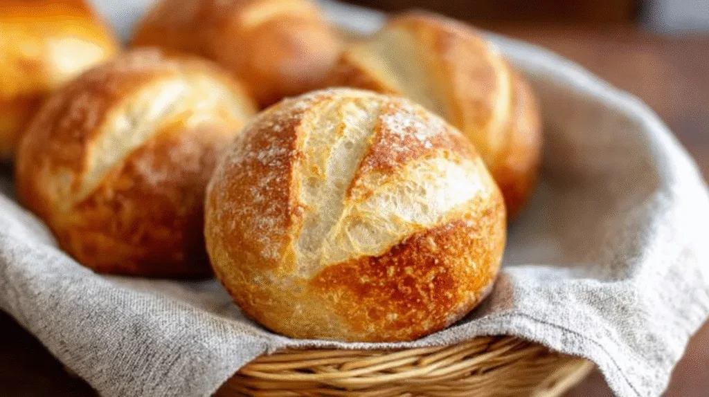 Simple No Knead German Rolls with a Perfectly Crusty Golden Crust