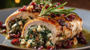 Spinach & Cranberry Stuffed Chicken Breasts
