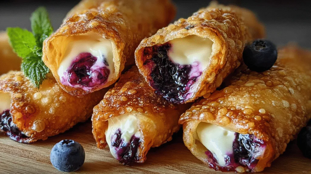 Blueberry Cream Cheese Egg Rolls