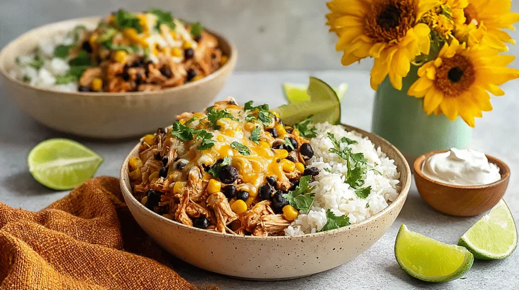 Hearty Chicken Taco Rice Bowls