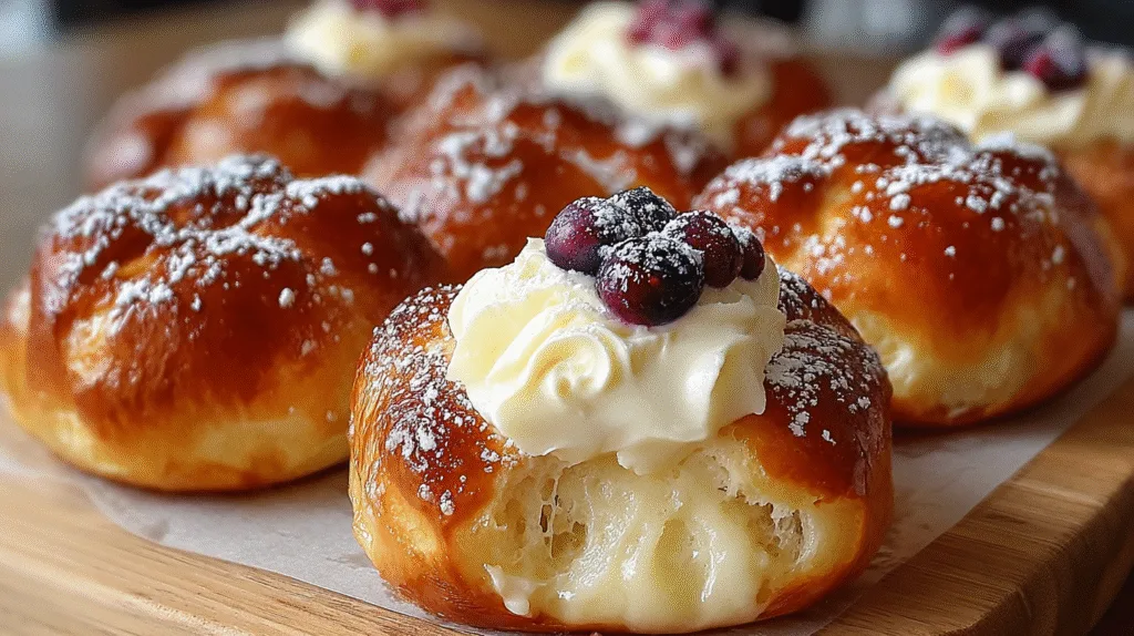 Decadent Danish Carnival Buns with Vanilla Cheesecake Delight