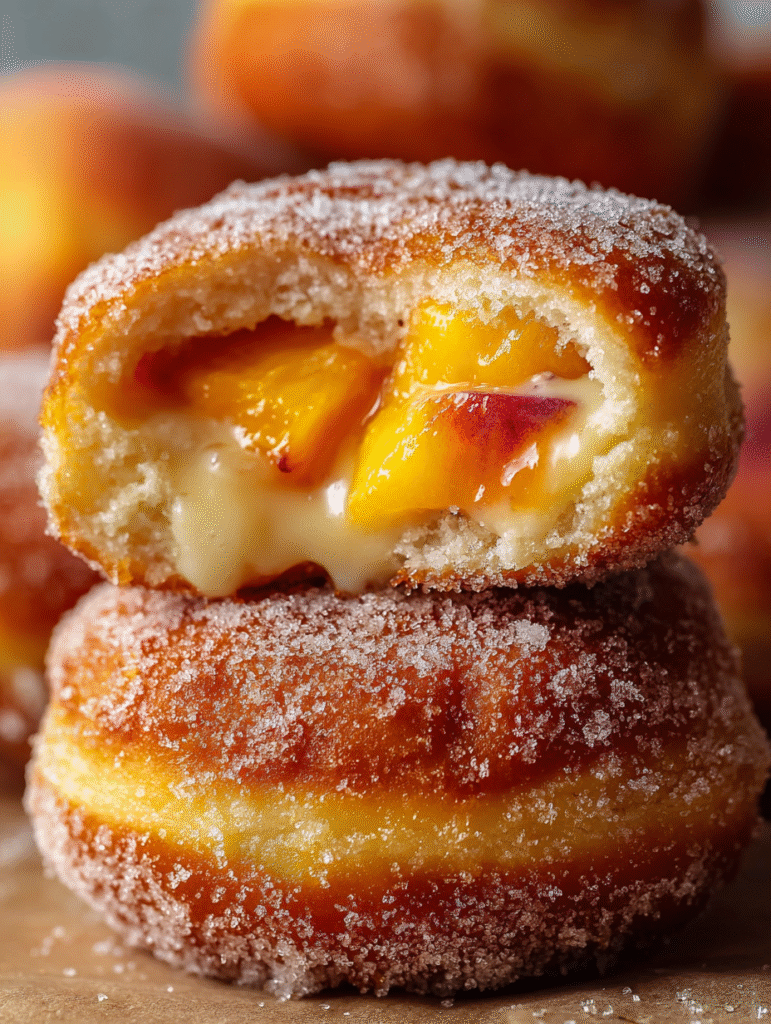 Peach Cobbler Cheesecake Donuts (Classic Baked Version)