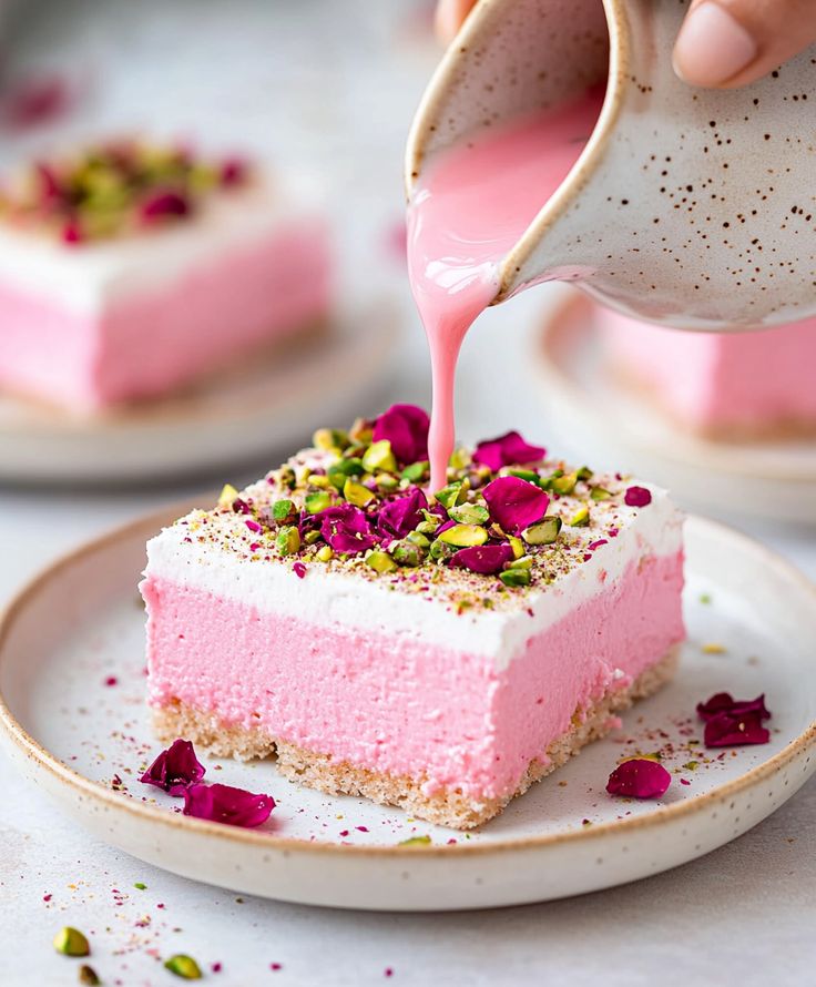 Rose-Flavored Pink Cake with Fluffy Frosting