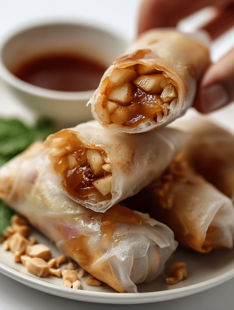 Baked Apple Pie Rice Paper Rolls