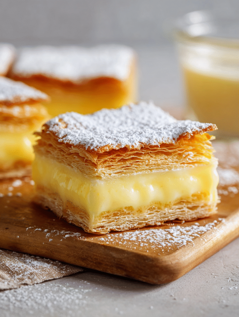 Custard Square with Homemade Puff Pastry