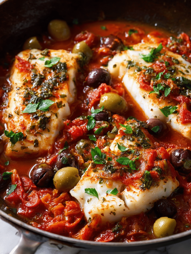 Fish Puttanesca (Easy Italian White Fish Recipe)