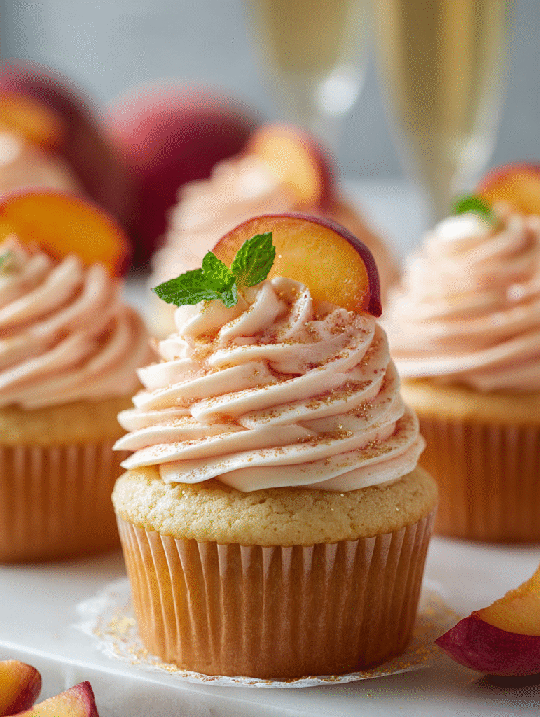 Peach Bellini Cupcakes