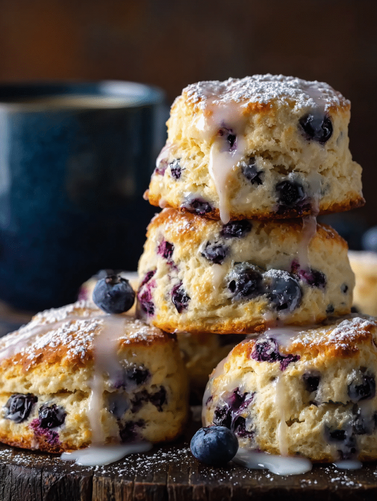 Blueberry Biscuits with Lemon Glaze (Flaky Buttery Irresistible Recipe)