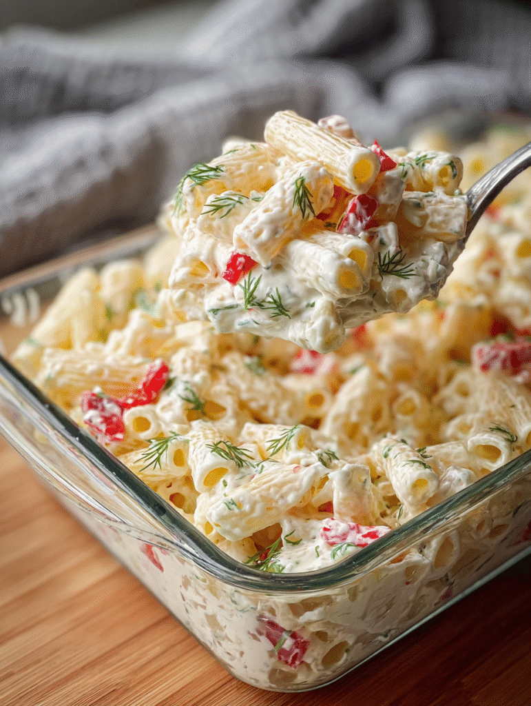 Cheddar Sour Cream Macaroni Salad (Creamy Tangy Irresistible Recipe)