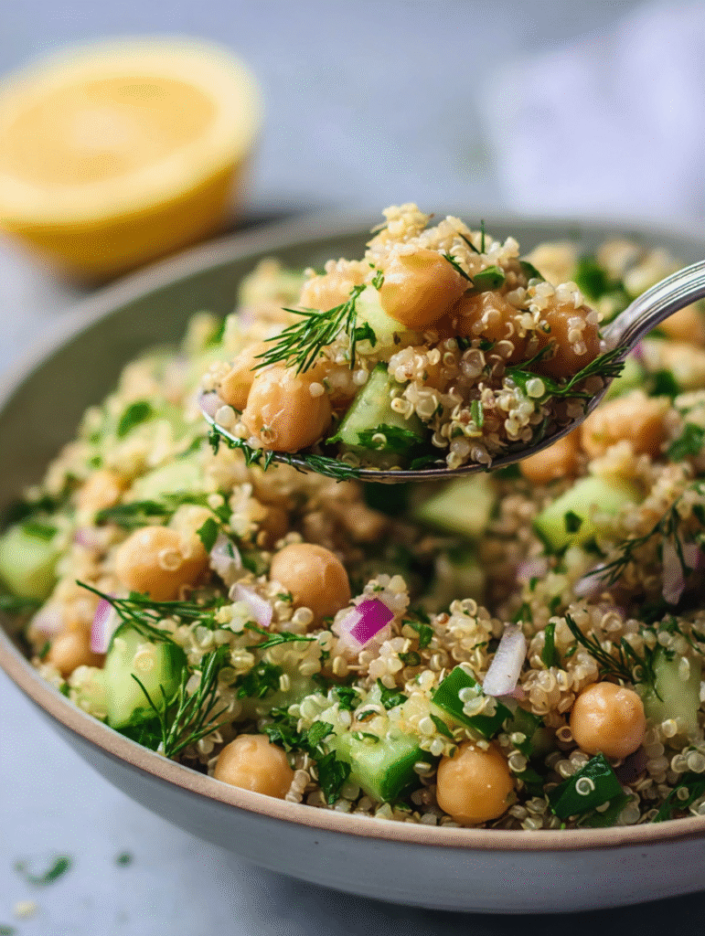 Lemon Herb Quinoa with Chickpeas (Fresh Healthy Flavorful Recipe)