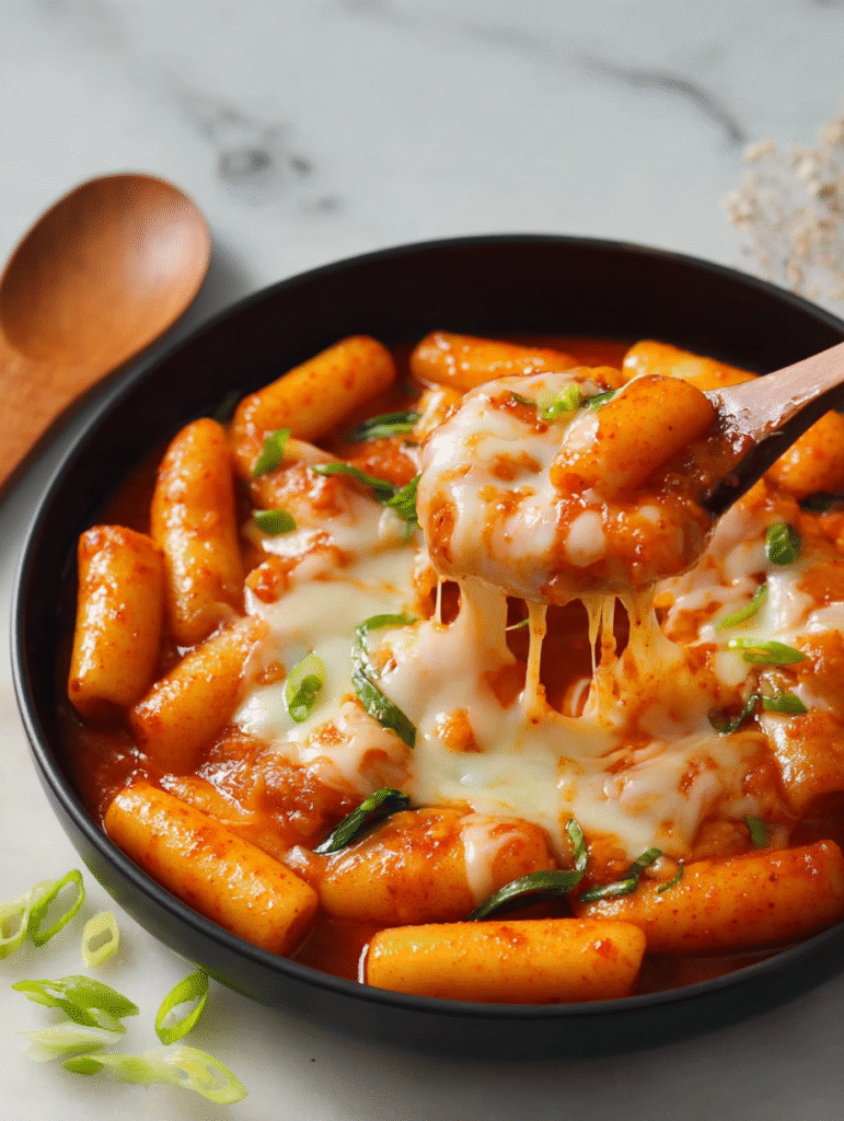 Rose Tteokbokki (Creamy Korean Rice Cakes Recipe)